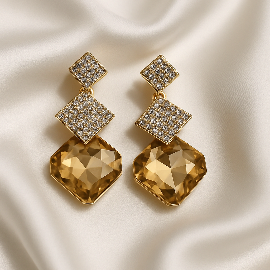 Golden Glimmer Drop Earrings