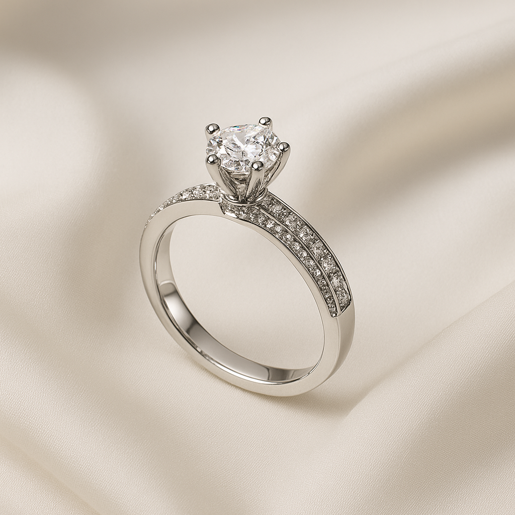 White Zircon Ring