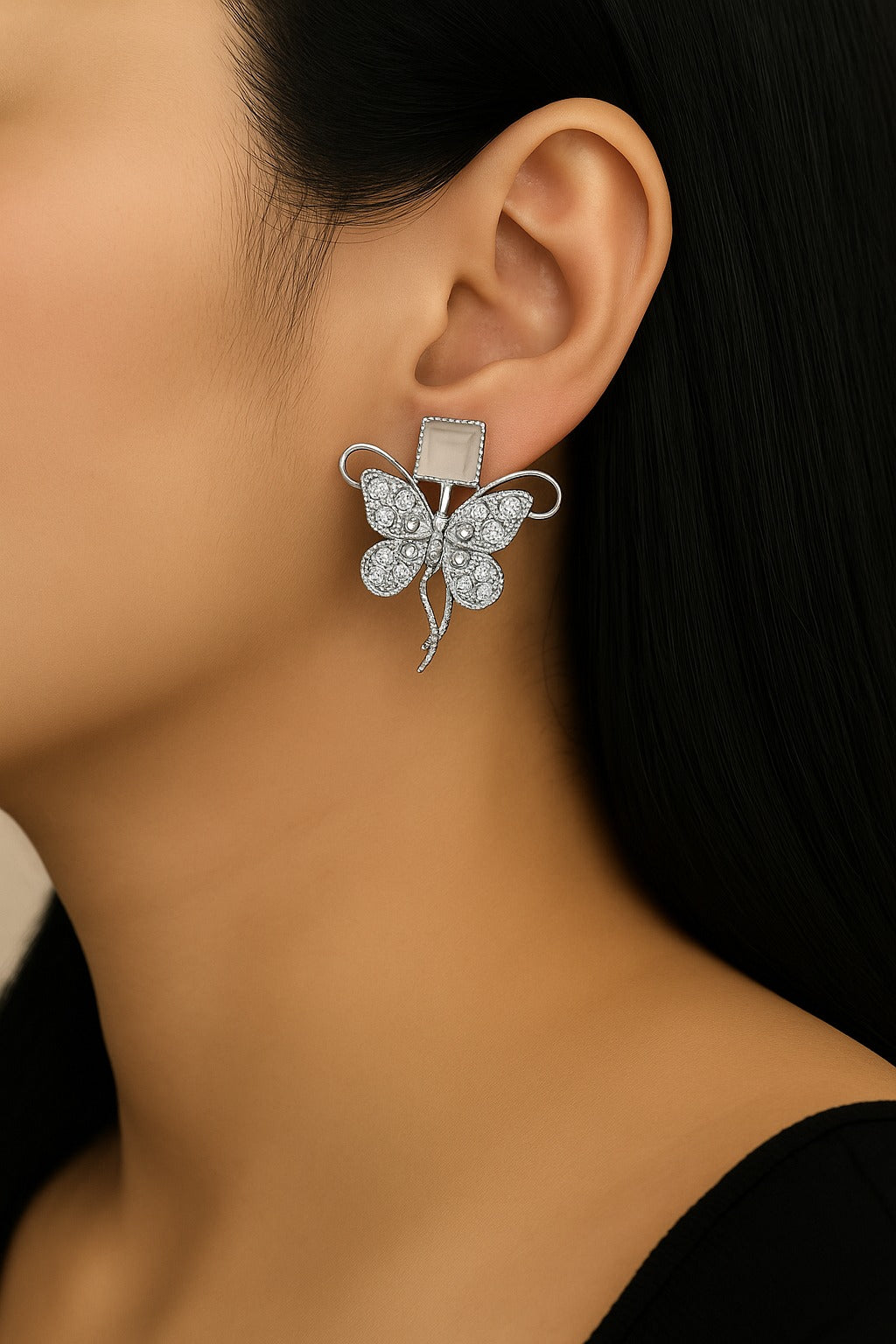 Silver Butterfly Earrings