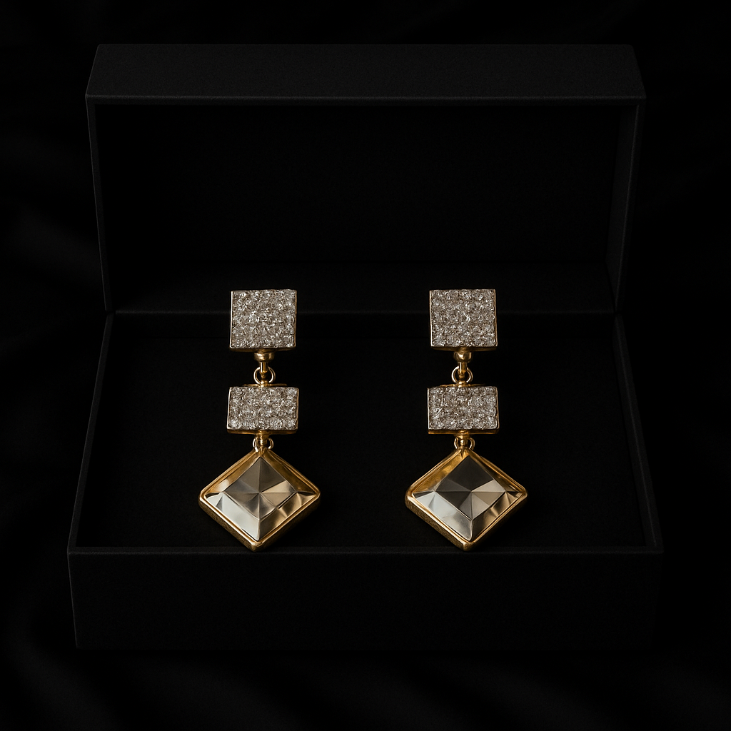 Golden Glimmer Drop Earrings