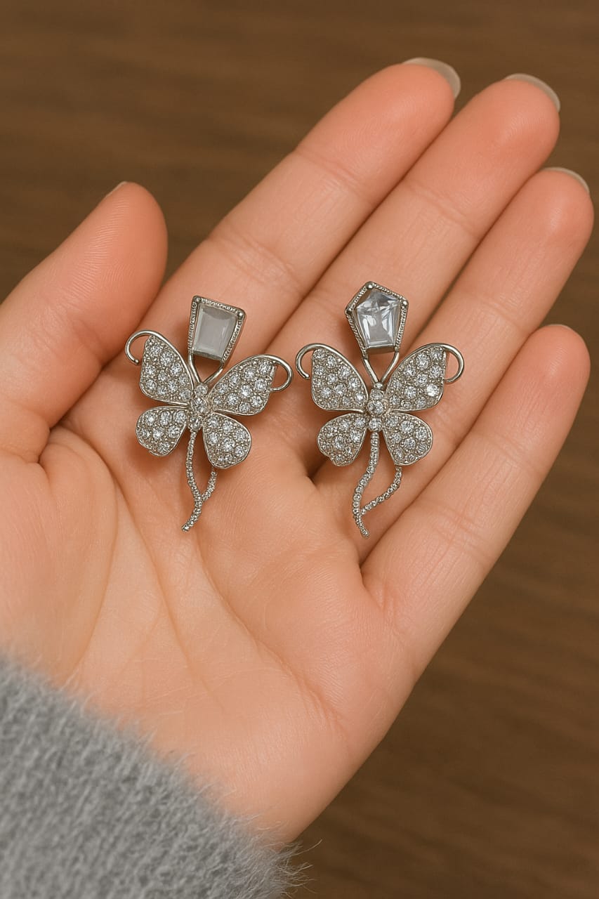Silver Butterfly Earrings