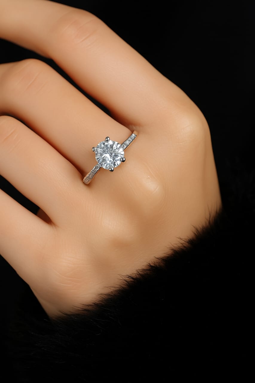 White Zircon Ring